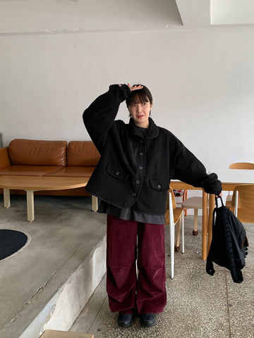 Dommel corduroy rivet parachute pants